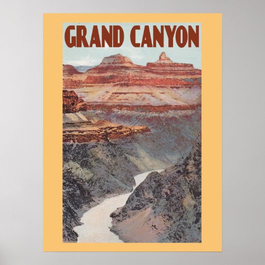 Poster Style voyage vintage Grand Canyon (Devant)