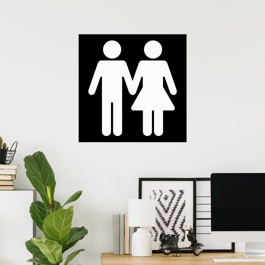 Poster Style WC couple (Bureau à domicile)