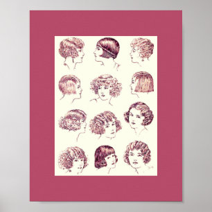Poster Styles de cheveux vintages pour femmes 1924