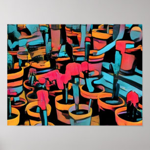 Poster Stylisé Cactus Poster A3 Cool