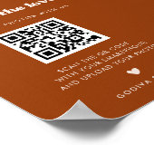 Poster Stylish retro Burnt Orange Capturez le signe d'amo (Coin)