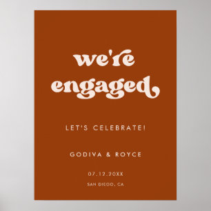 Poster Stylish retro Burnt Orange Nous sommes engagés