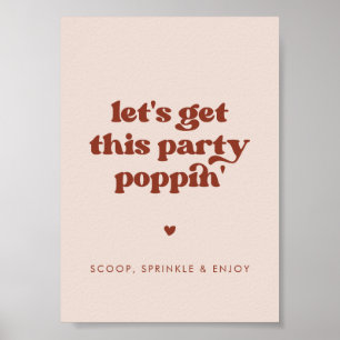 Poster Stylish rétro rose Faisons un poppin de cette fête