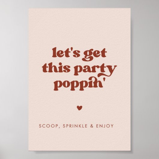 Poster Stylish rétro rose Faisons un poppin de cette fête (Devant)