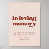 Poster Stylish rétro rose In love memory mariage signe (Devant)