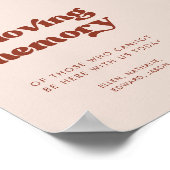 Poster Stylish rétro rose In love memory mariage signe (Coin)