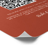 Poster Stylish retro Terracotta Honeymoon fund Code QR (Coin)