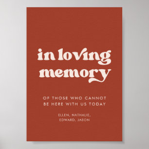 Poster Stylish rétro Terracotta In love memory sign