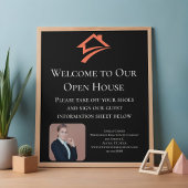 Poster Stylish Unique Black Real Estate Agent