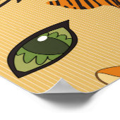 Poster Stylized background with cartoon tiger. Bright che (Coin)