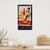 Poster Stylized Folk Art Figure Czechoslovakia (Cuisine)