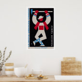 Poster Stylized Folk Dancer Czechoslovakia 1960s-70s (Cuisine)