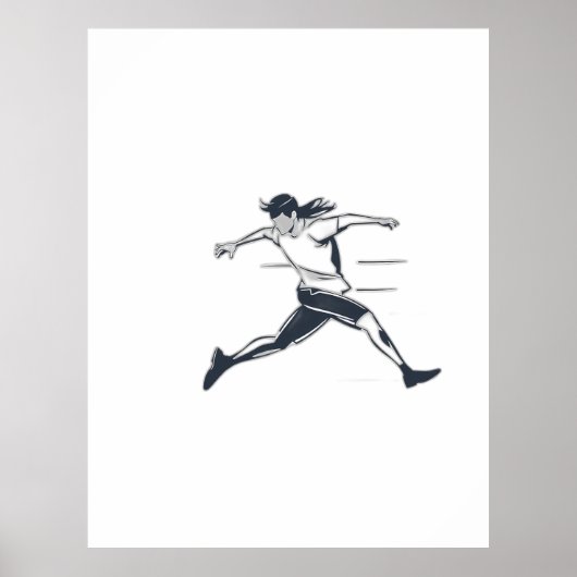 Poster Stylized Silhouette of a Person Running Fast (Devant)