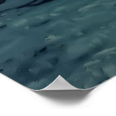 Poster Stylized Winter Snow Teal Sky Landscape Art (Coin)