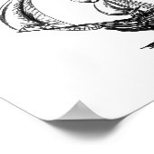 Poster Stylo à encre de voilier vintage (Coin)