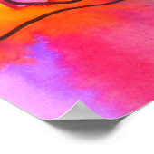 Poster Stylo d'art pour enfant fleur heureux et rose rose (Coin)