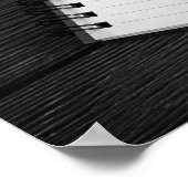 Poster Stylo et lunettes Noir & Blanc Notepad 16x20 (Coin)