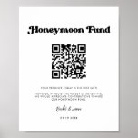 Poster Stylo retro noir & blanc Honeymoon fund Code QR<br><div class="desc">Un thème rétro chic : adoptez ce design typographique légèrement vintage et élégant pour votre papeterie mariage,  avec un thème classique noir et blanc. Texte,  couleurs et arrière - plans personnalisables. Remplacez le code QR par le vôtre pour donner à vos invités un accès à vos souhaits numériques.</div>