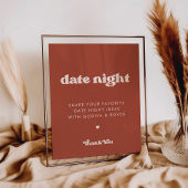 Poster Stylo rétro Terracotta Date nuit idées signe