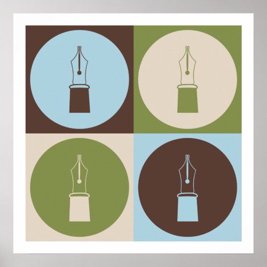 Poster Stylos Fontaine Pop Art (Devant)