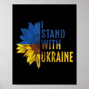 Poster Su Ower Drapeau Ukraine Femmes Je Suis Avec Ukrain