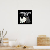 Poster Su-purr-naturelle Cativité Funny Cat Pun Dark BG (Cuisine)