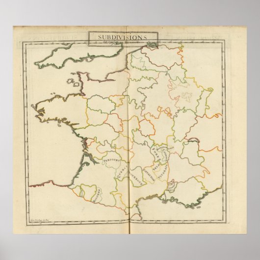 Poster Subdivision de la France (Devant)