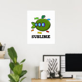 Poster Sublime Funny Sous-marin Fruit Lime Pun (Bureau à domicile)