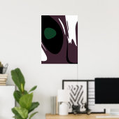 Poster Submersion : Noir Abstrait, Blanc, Violet & Vert (Bureau à domicile)