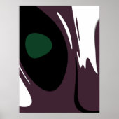 Poster Submersion : Noir Abstrait, Blanc, Violet & Vert (Devant)