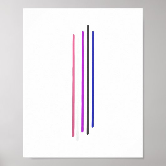 Poster Subtil Genderfluide Fierté GenreFluid Indicateur (Devant)