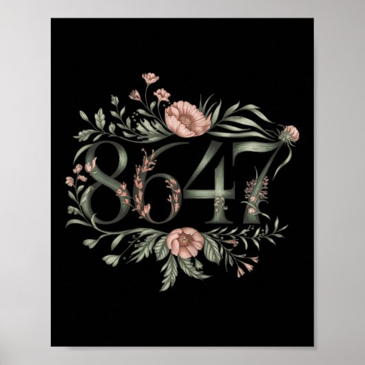 Poster Subtle Anti Trump 8647 Floral Boho Président (Devant)