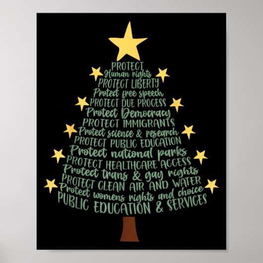 Poster Subtle Anti Trump Funny Christmas Tree (Devant)