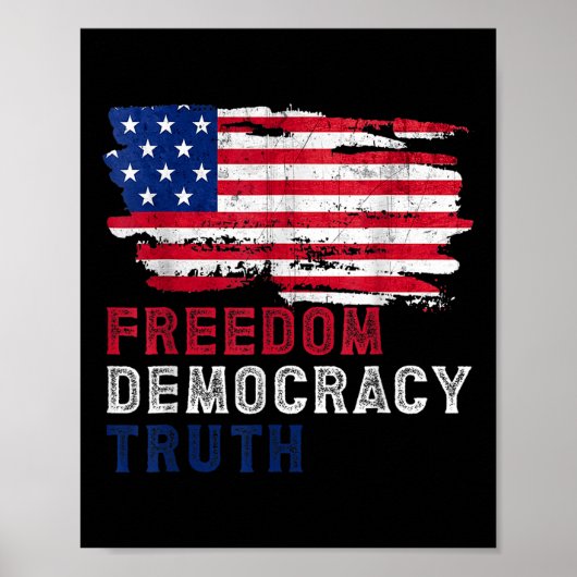 Poster Subtle Political Freedom Democracy &amp; Truth Ame (Devant)