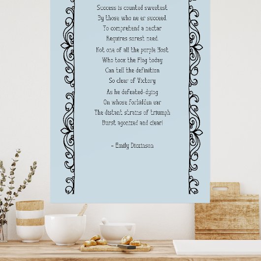 Poster Succès compté Poème le plus doux (Cuisine)