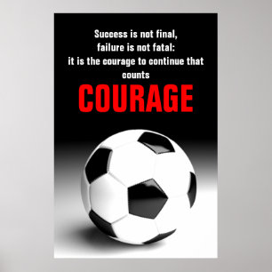 Poster Succès Courage Football Football Inspiration