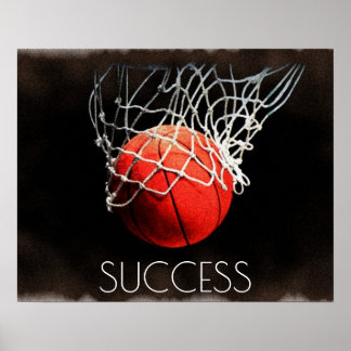 Poster Succès Motivation Basket Tendance Cool élégant