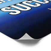 Poster SUCCÈS | Persister à persévérer | Écriture BLEU (Coin)