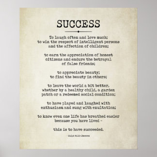 Poster Succès Poem, Ralph Waldo Emerson