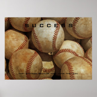 Poster Success Baseball Artwork Motivational Inspire