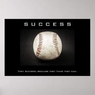 Poster Success Baseball Artwork Motivational Inspire