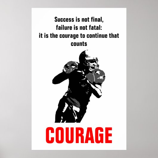 Poster Success Courage Football Inspirational Motivation (Devant)