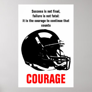 Poster Success Courage Football Inspirational Motivation
