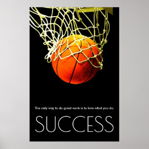 Poster Success Motivational Basketball Trendy