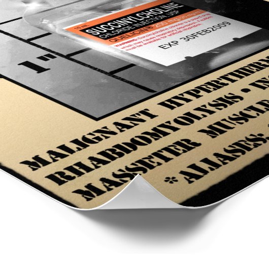 Poster Succinylcholine la plus Recherchée (Coin)