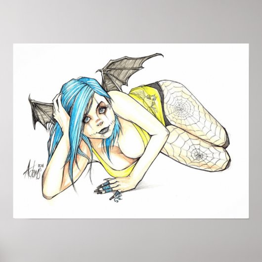 Poster Succubus ailé noir (Devant)