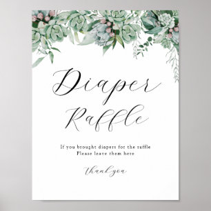 Poster Succulent and Eucalyptus Greenery Raffle Sign