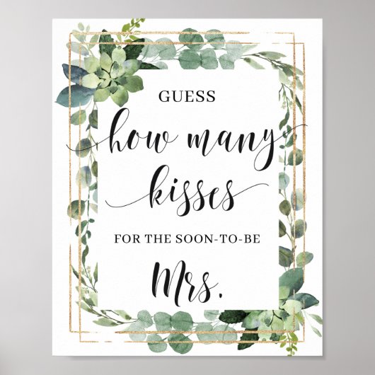 Poster Succulent Combien de baisers pour le bientôt à sig (Devant)