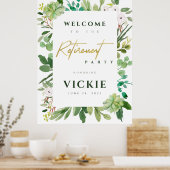 Poster Succulent Foliage Aquarelle Retraite Bienvenue (Cuisine)