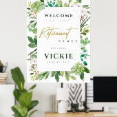 Poster Succulent Foliage Aquarelle Retraite Bienvenue (Bureau à domicile)